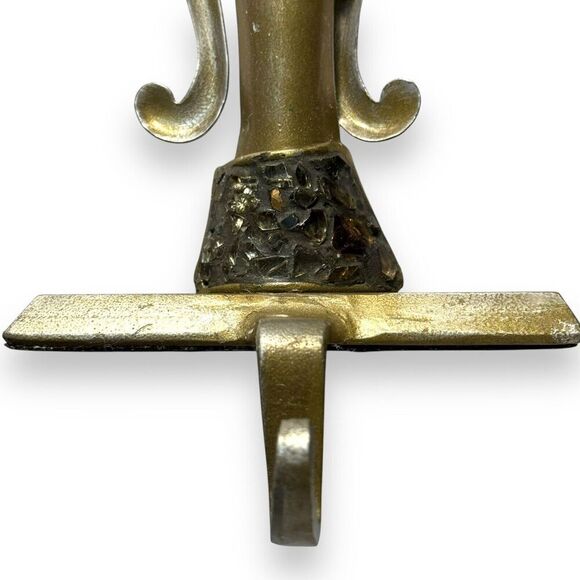 Pier 1 Imports Angel Christmas Stocking Hanger Holder Pair Iron Antique Pewter - Picture 8 of 16